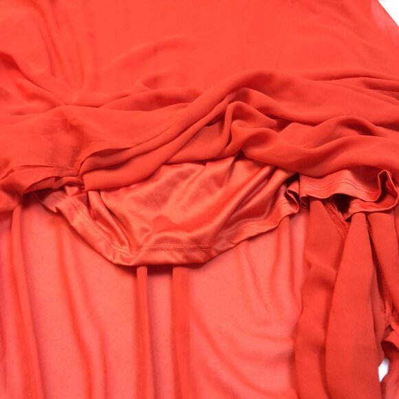 New! Torrid Maxi Tank Dress 4X Plus Orange Chiffon Embroidered Cross Back - Picture 5 of 15